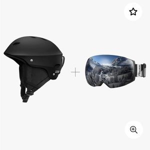 Outdoor Master: Matte Black Kelvin Ski Helmet & Ski Goggles PRO Bundle